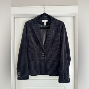 Jones New York Charcoal Pinstripe Blazer